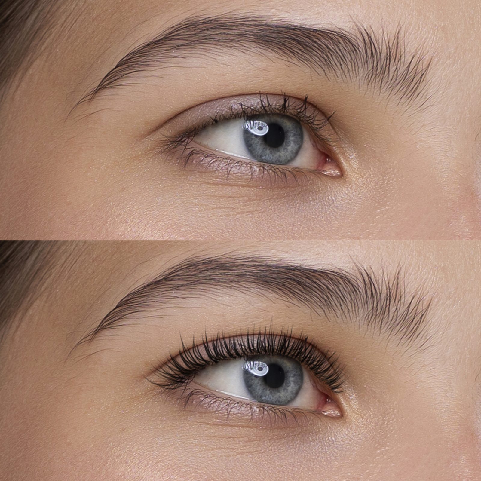 Wimpern vor und nach der Behandlung